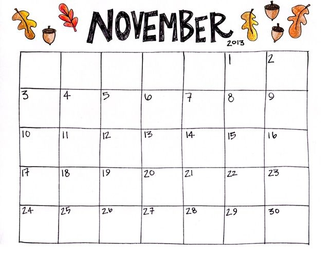 Printable November Calender