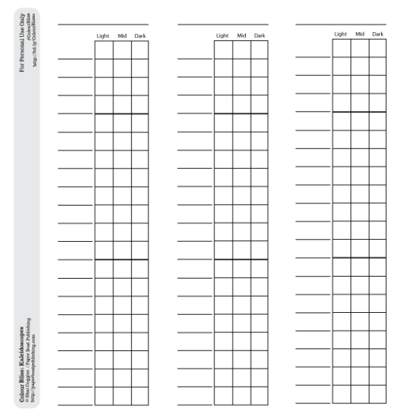 Printable Ohuhu Marker Color Chart Blank