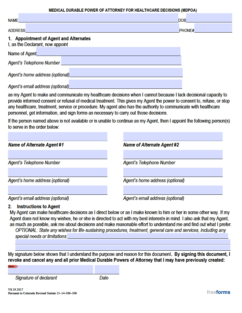 Printable Power Of Attorney Forms For Colorado Printable Forms Free Printable Power Of Attorney Forms For Colorado Printable Forms Free