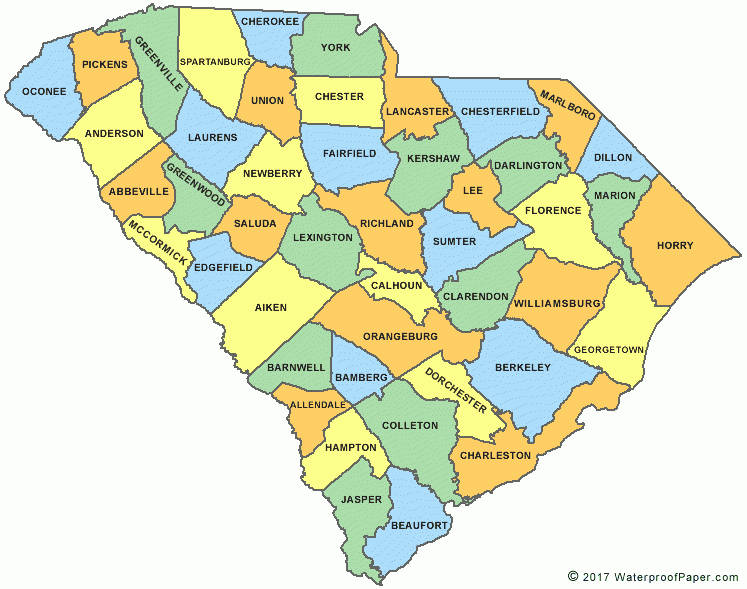 Printable South Carolina Maps State Outline County Cities Printable South Carolina Maps State Outline County Cities