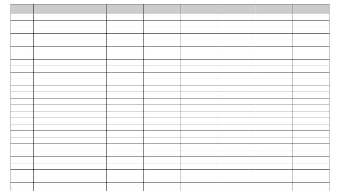 Printable Spreadsheet With Lines