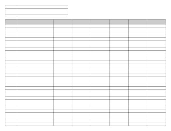 Free Blank Printable Spreadsheet With Lines