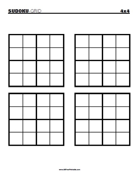 Printable Sudoku Grids Blank 4 Per Page Sudoku Printables