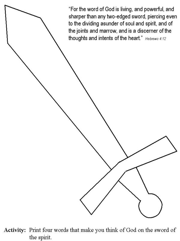Sword Of The Spirit Printable Blank
