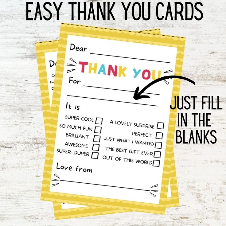 Fill In The Blank Thank You Printable