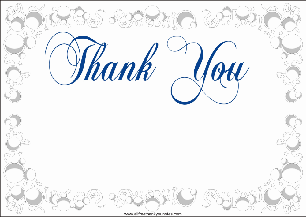 Thank You Card Blank Template Free Printable