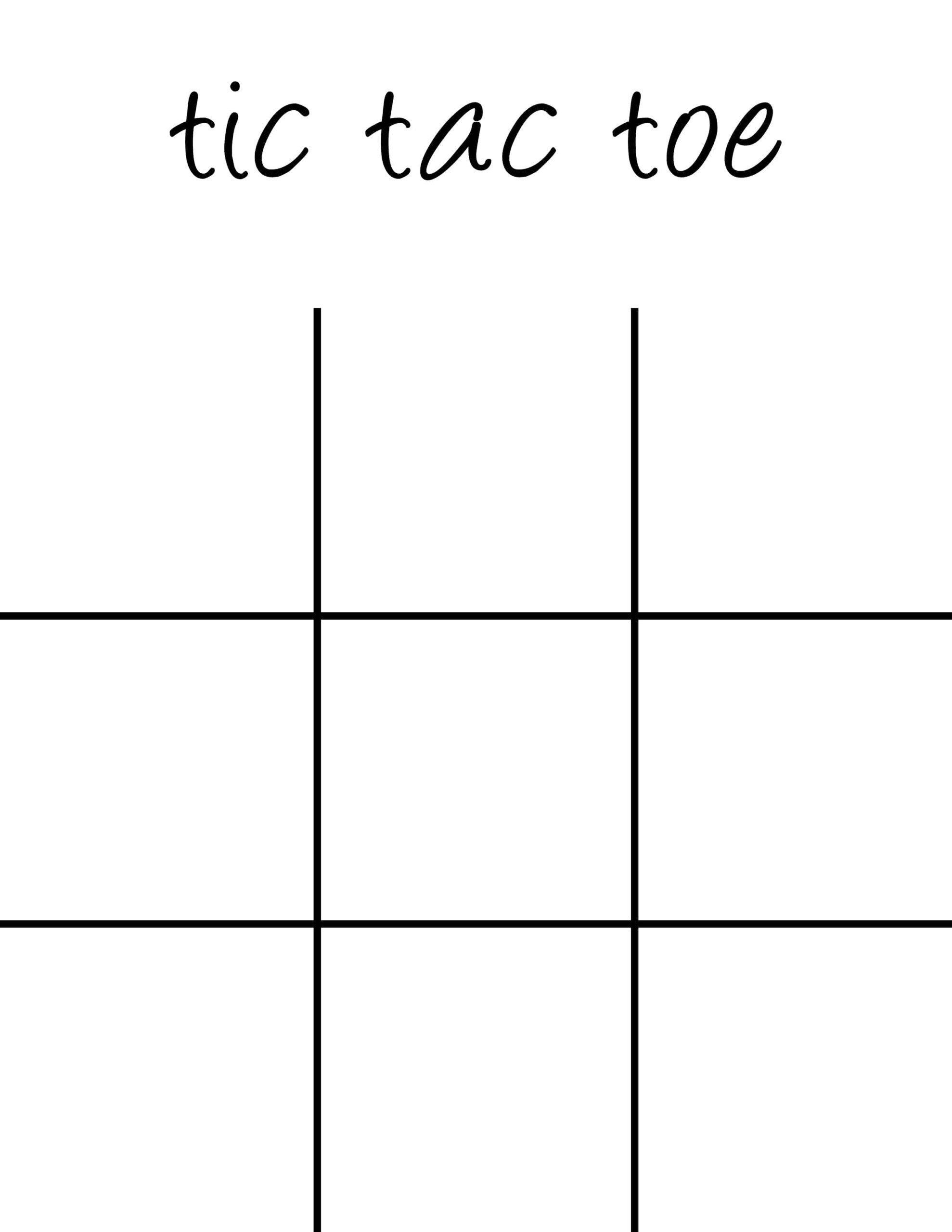 Printable Tic Tac Toe Game Sheets