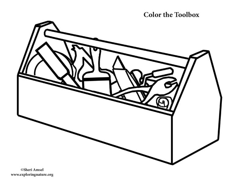 Printable Tool Box Page Coloring Pages