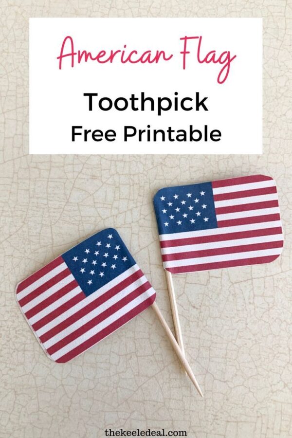 Patriotic Printable Blank Paper Labels For Toothpicks
