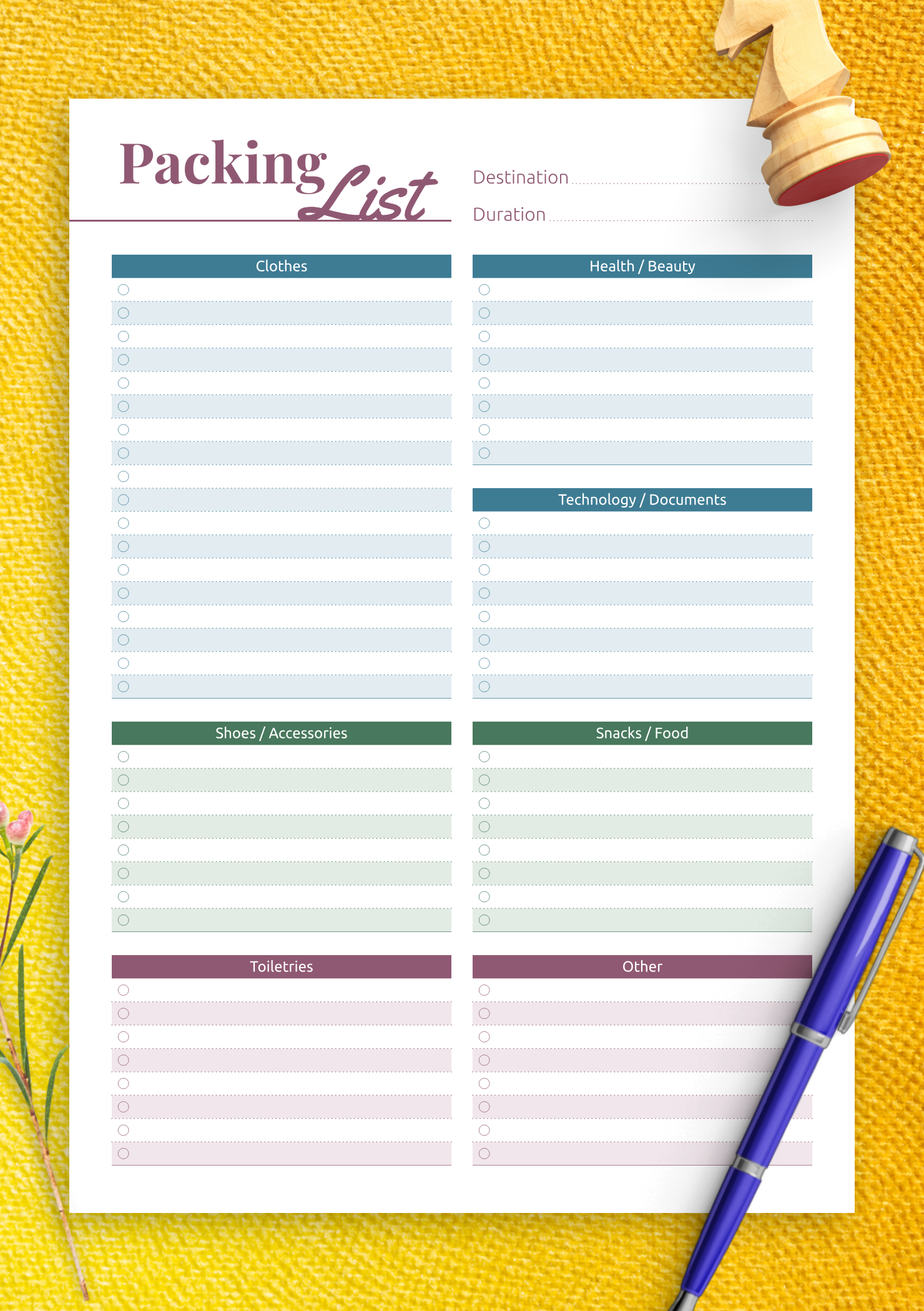 Packing For Vacation Blank Checklist Template Printable Packing For Vacation Blank Checklist Template Printable