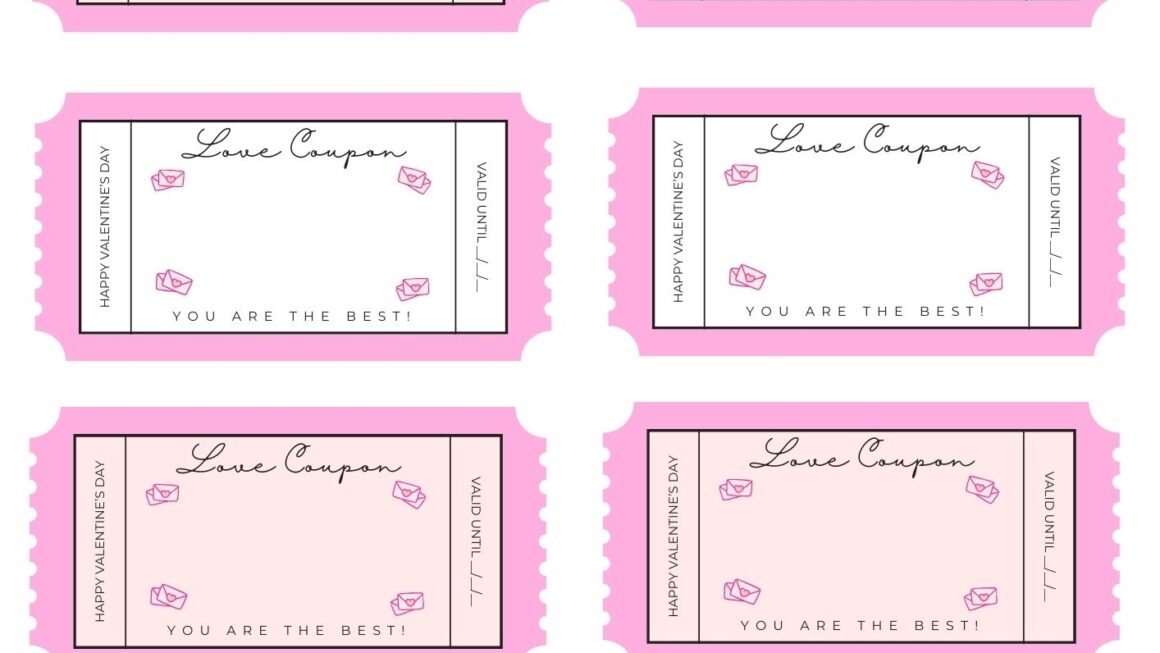 Printable Valentine s Day Coupons Blank Templates Printables Hub