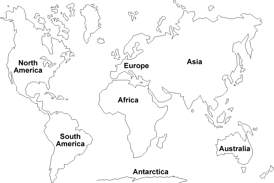 Printable World Map 7 Continents Mapa Para Colorear Mapamundi 