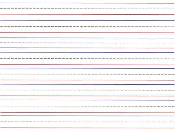 Printable Writing Blank Page Red Baseline Large