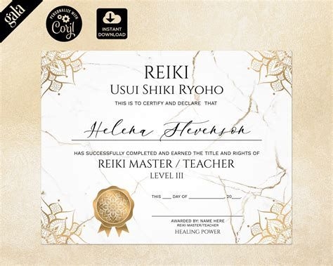 Reiki Certificate Template Pdf There Are Any References About Reiki 