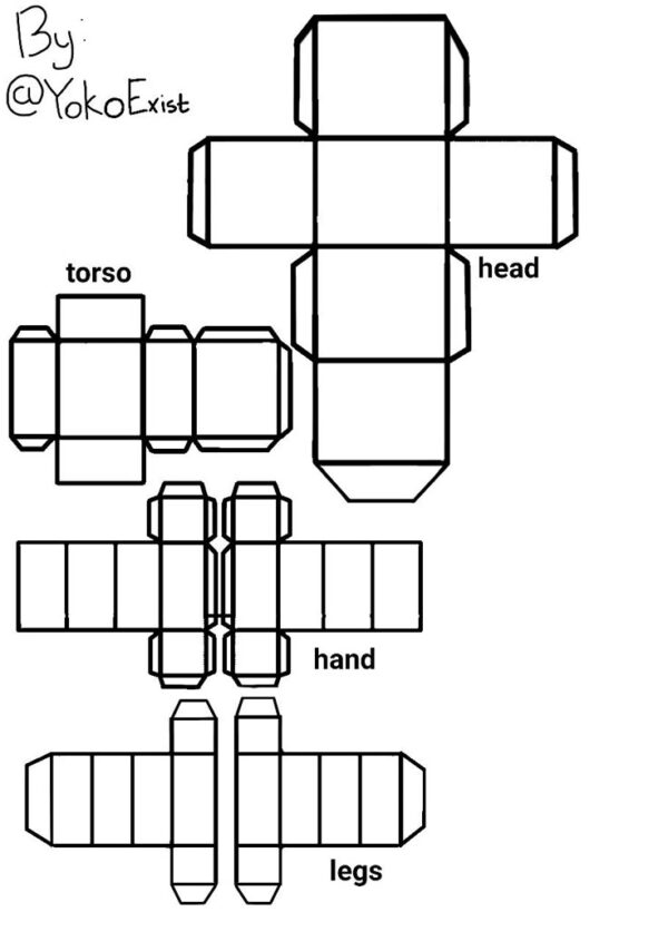 Printable Roblox 3d Characters Template Blank