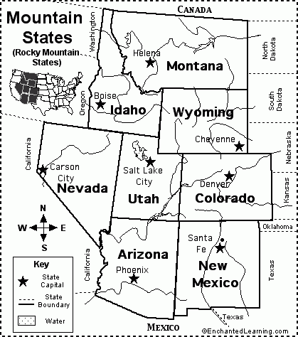 Rocky Mountain States Map Quiz Printout EnchantedLearning Rocky Mountain States Map Quiz Printout EnchantedLearning