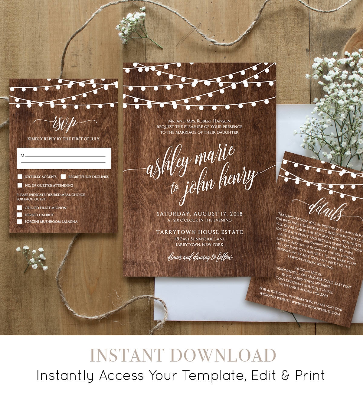 Rustic Invitation Templates