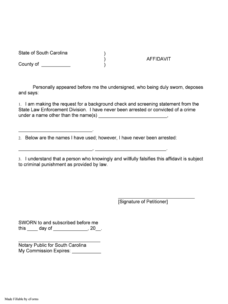 SC Name Change Affidavit Complete Legal Document Online US Legal Forms