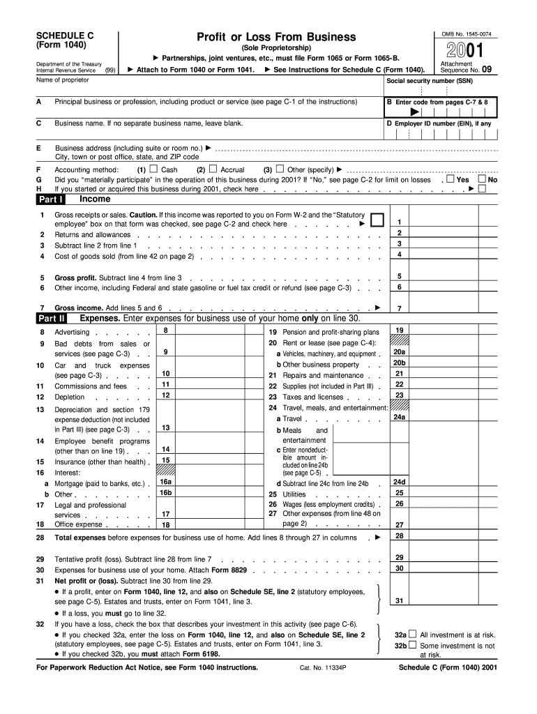 Schedule C Fill Online Printable Fillable Blank 2021 Tax Forms 1040 
