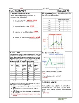 Science Review Bell Work Set 2 By Angela 39 s Activities TPT