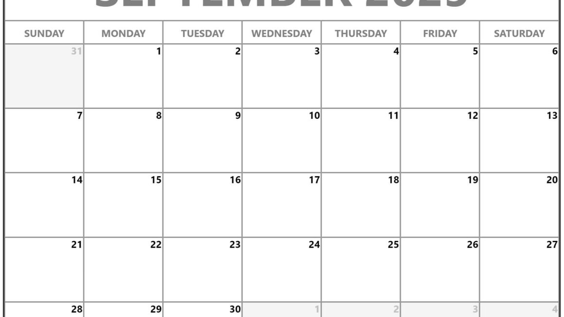 September Calendar 2025 Printable Word Count Zoe Bochsa