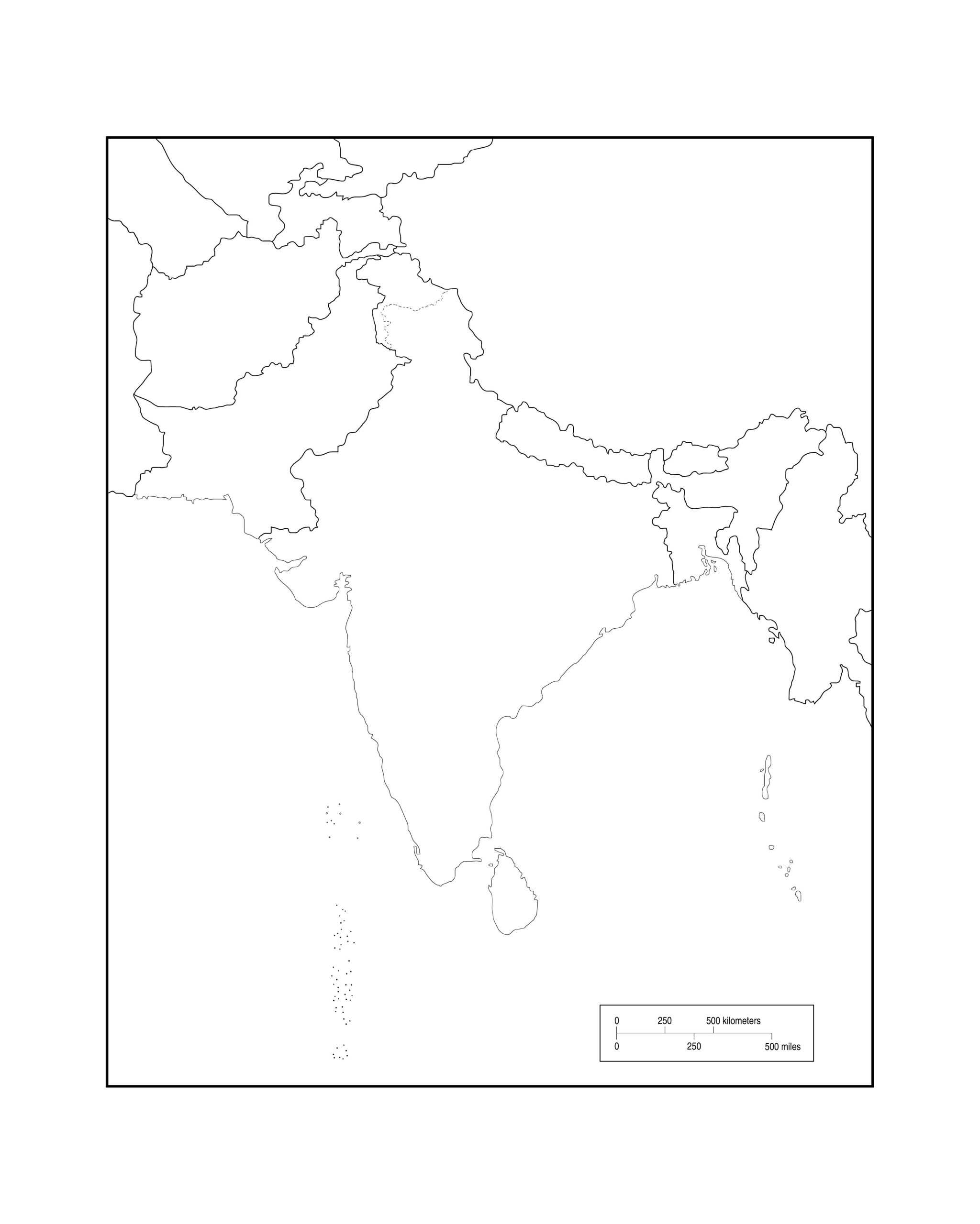 South Asia Map Outline South Asia Map Outline