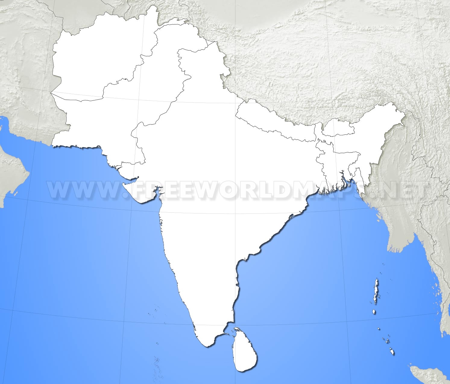 Printable Blank Map Of South Asia Printable Blank Map Of South Asia