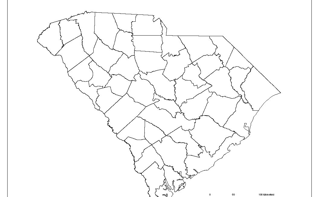 South Carolina Blank Map