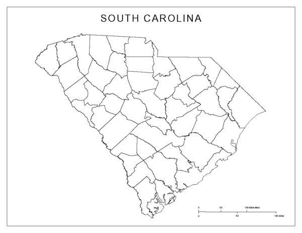 Printable Blank County Map Of South Carolina