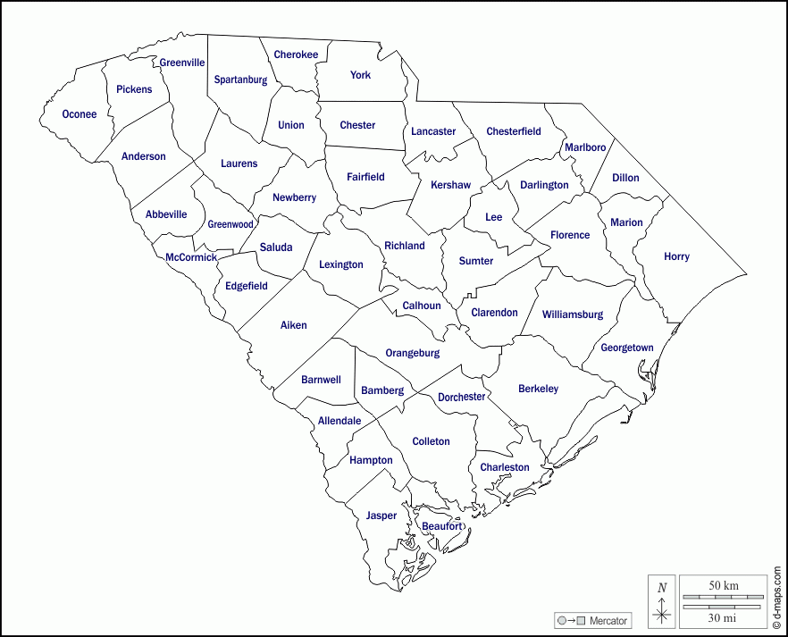 South Carolina Map With Cities And Counties Map South Carolina Map With Cities And Counties Map