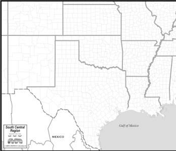 South Central States Map