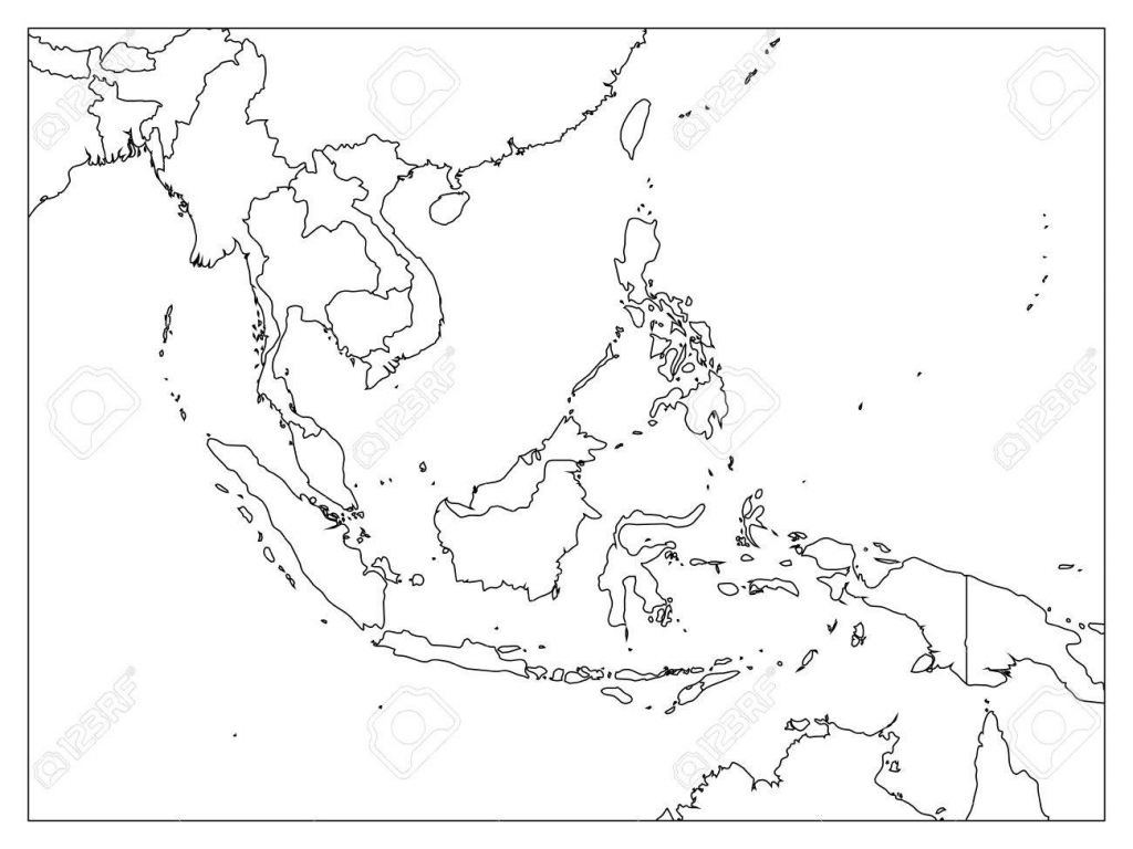 Southeast Asia Map Blank Sketch Coloring Page Southeast Asia Map Blank Sketch Coloring Page