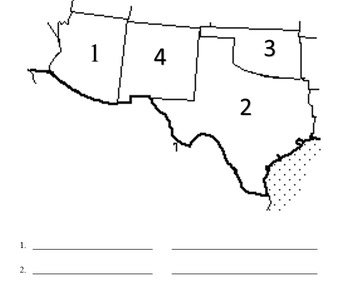South West States Blank Map Printable South West States Blank Map Printable