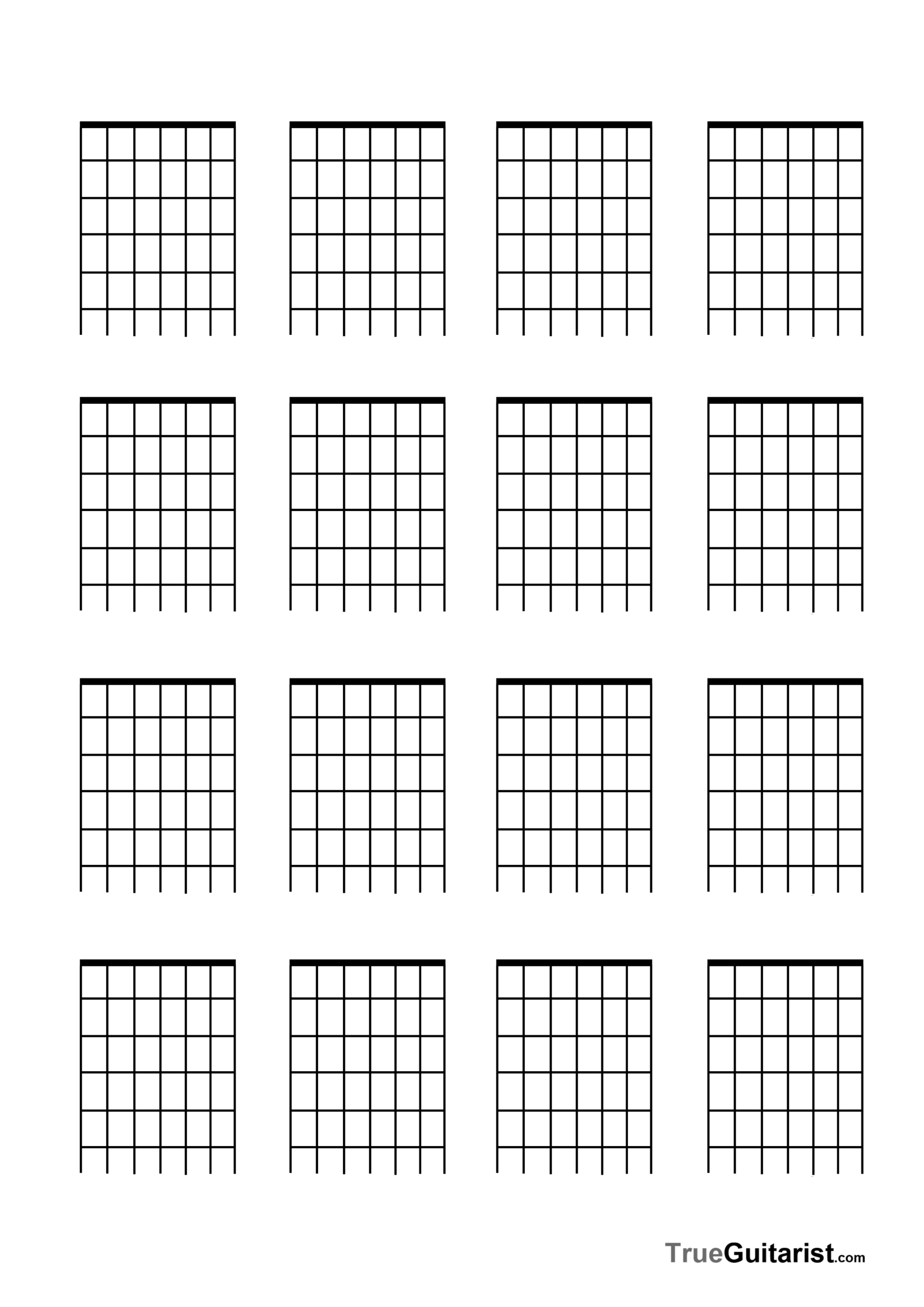 Printable Blank Chord Charts For Guitar Printable Blank Chord Charts For Guitar