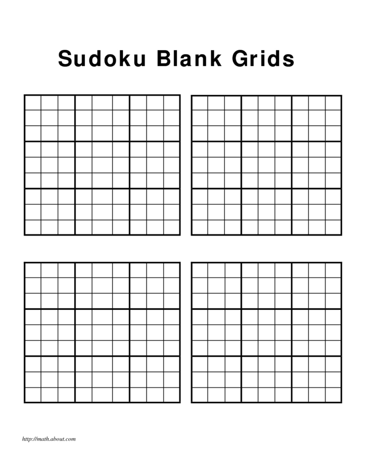 Sudoku Blank Printable Grids 4 Per Page Sudoku Printable Sudoku 