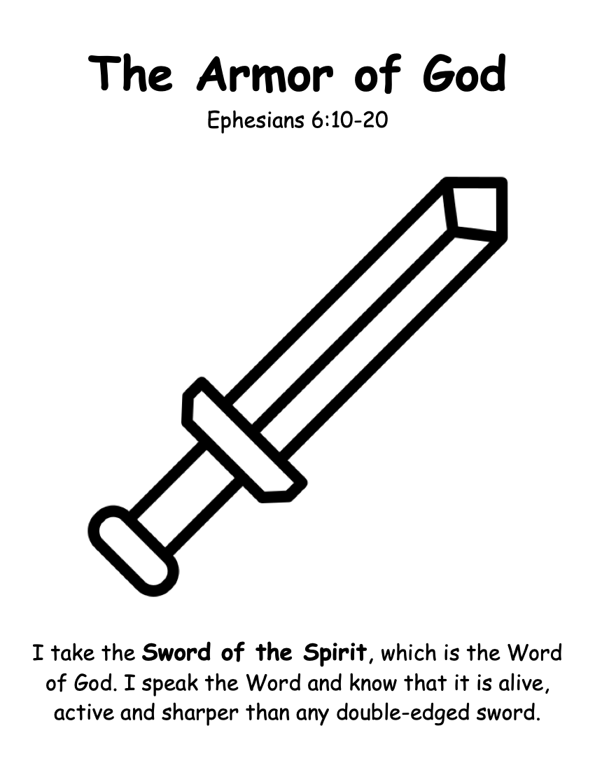 Sword Of The Spirit Bible Coloring Pages