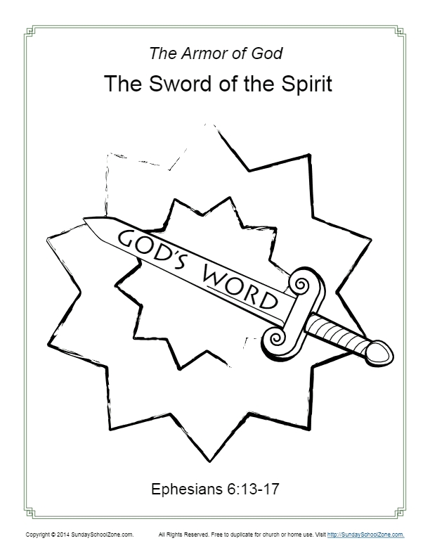 Sword Of The Spirit Printable Blank