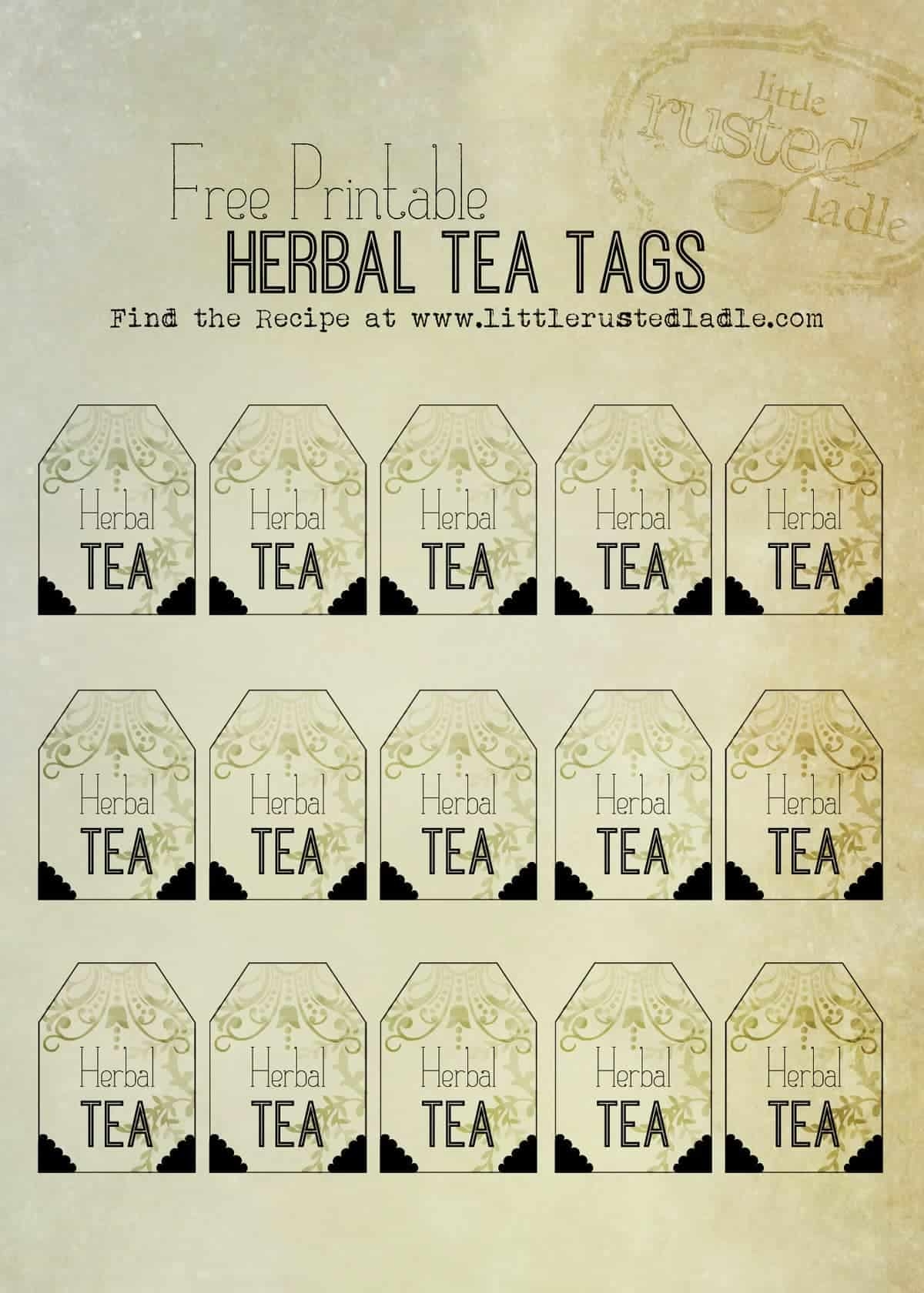 Blank Tea Bag Paper Tags Free Printable