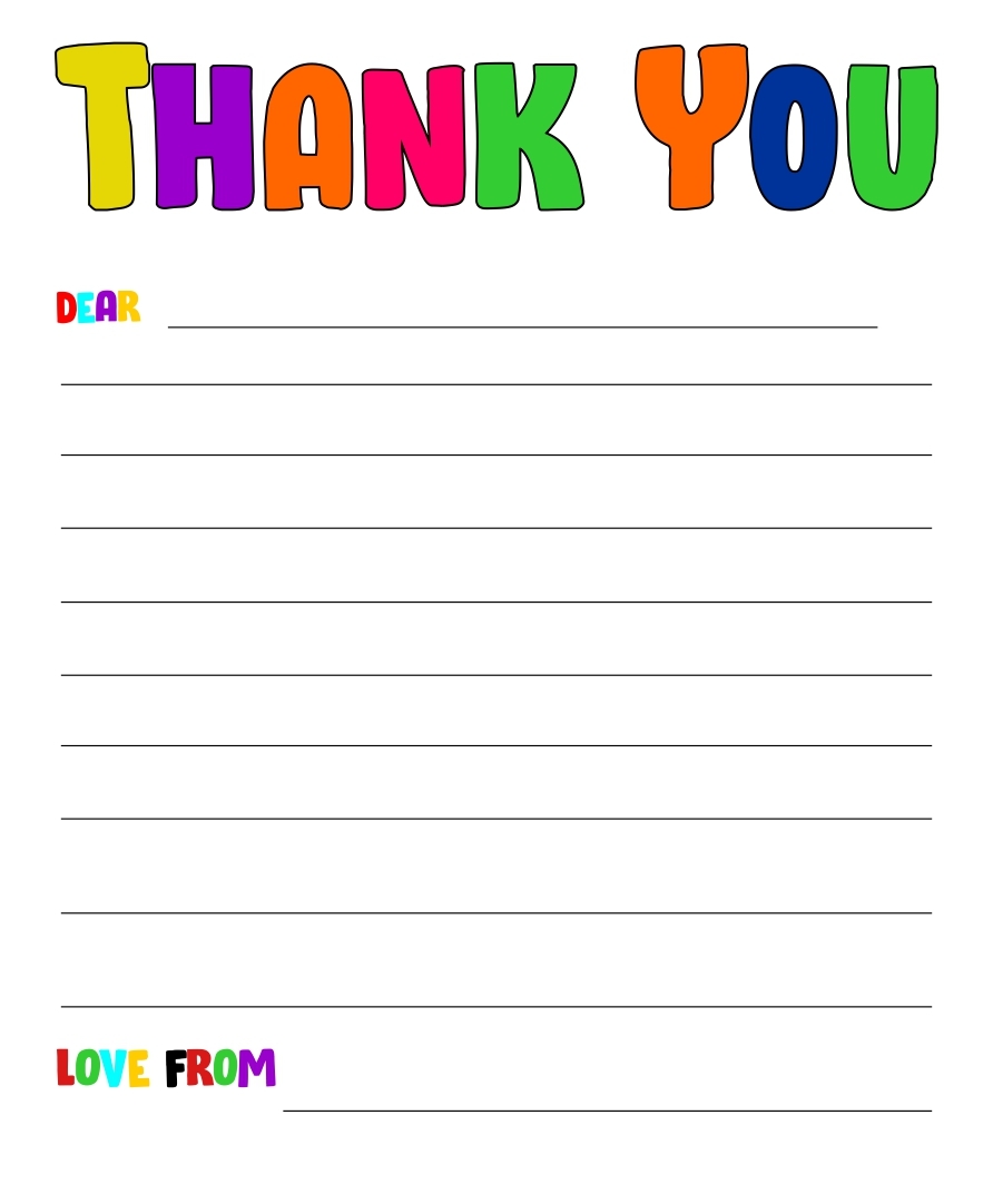 Thank You Blank Printables For Long Envelopes Thank You Blank Printables For Long Envelopes