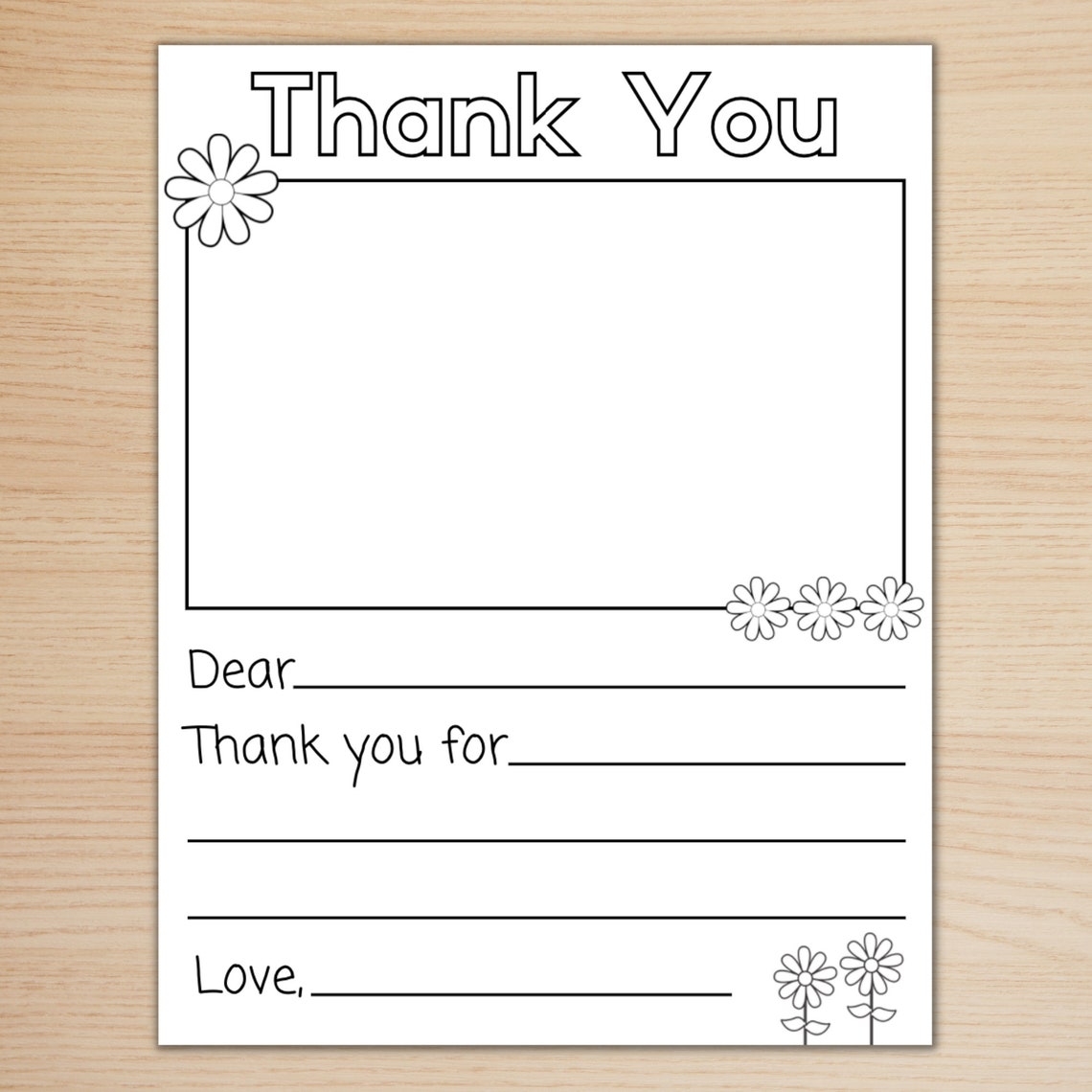 Thank You Printable Kids Thank You Note Fill In The Blank Thank You 