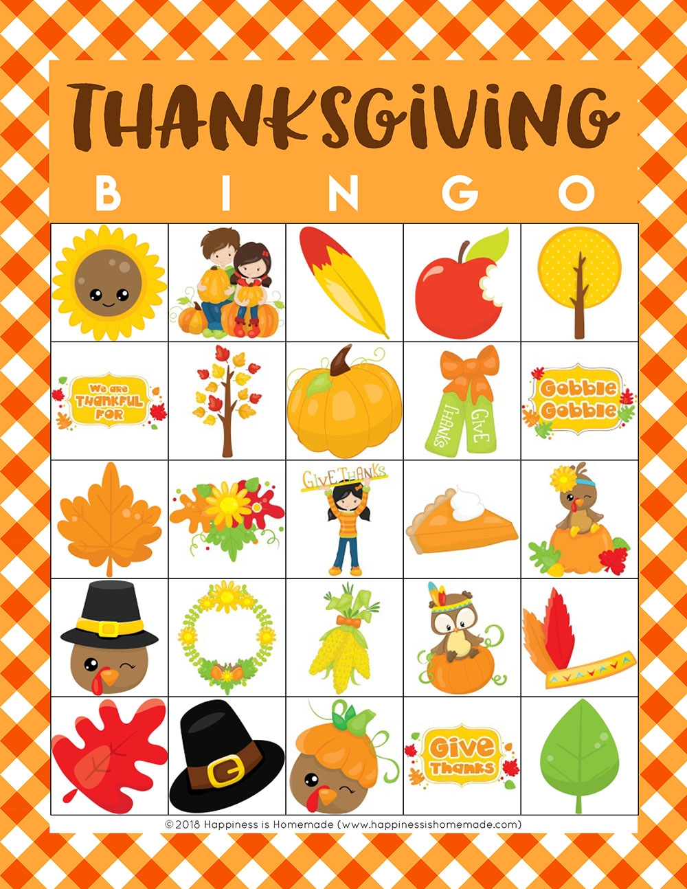 Blank Thanksgiving Bingo Cards That Are Printable