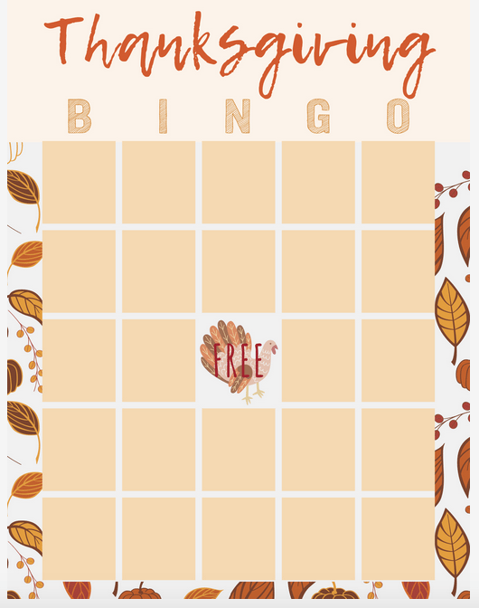 Thanksgiving BINGO Printable For The Dinner Table Stylish Life For Moms