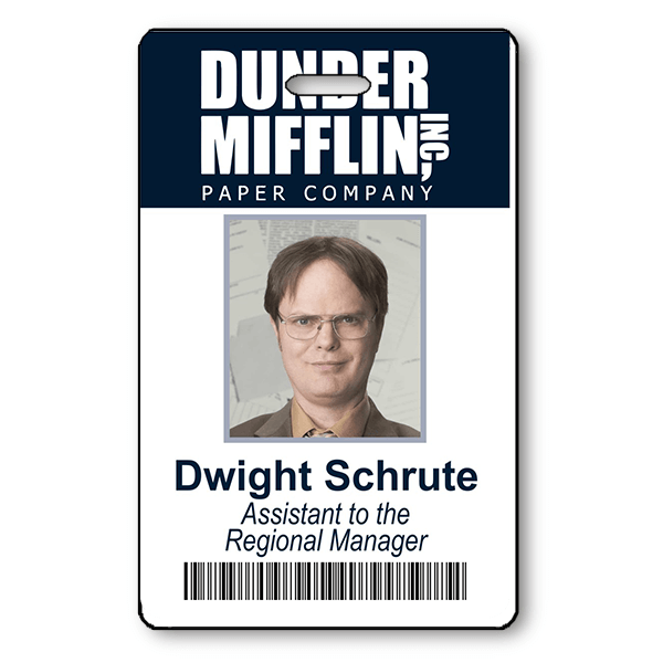 Dunder Mifflin Blank Badge Printable Vertical