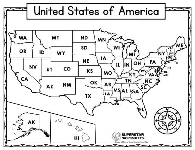 Free Printable Blank Us Map Worksheets