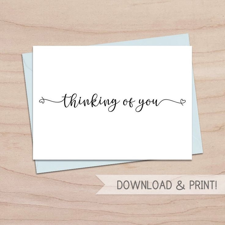 Thinking Of You Printable Card Instant Download PDF Card Template 