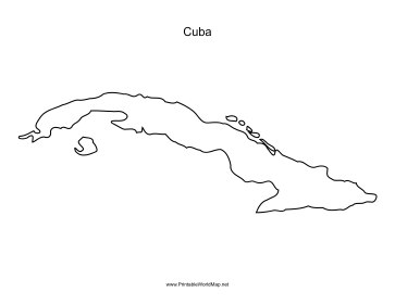 This Printable Outline Map Of Cuba Is Useful For School Assignments