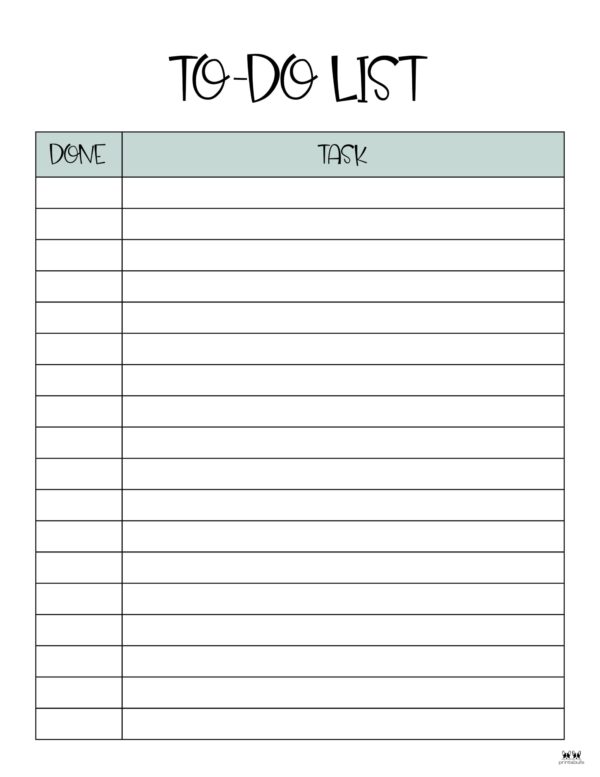 Free Printable Blank To Do List