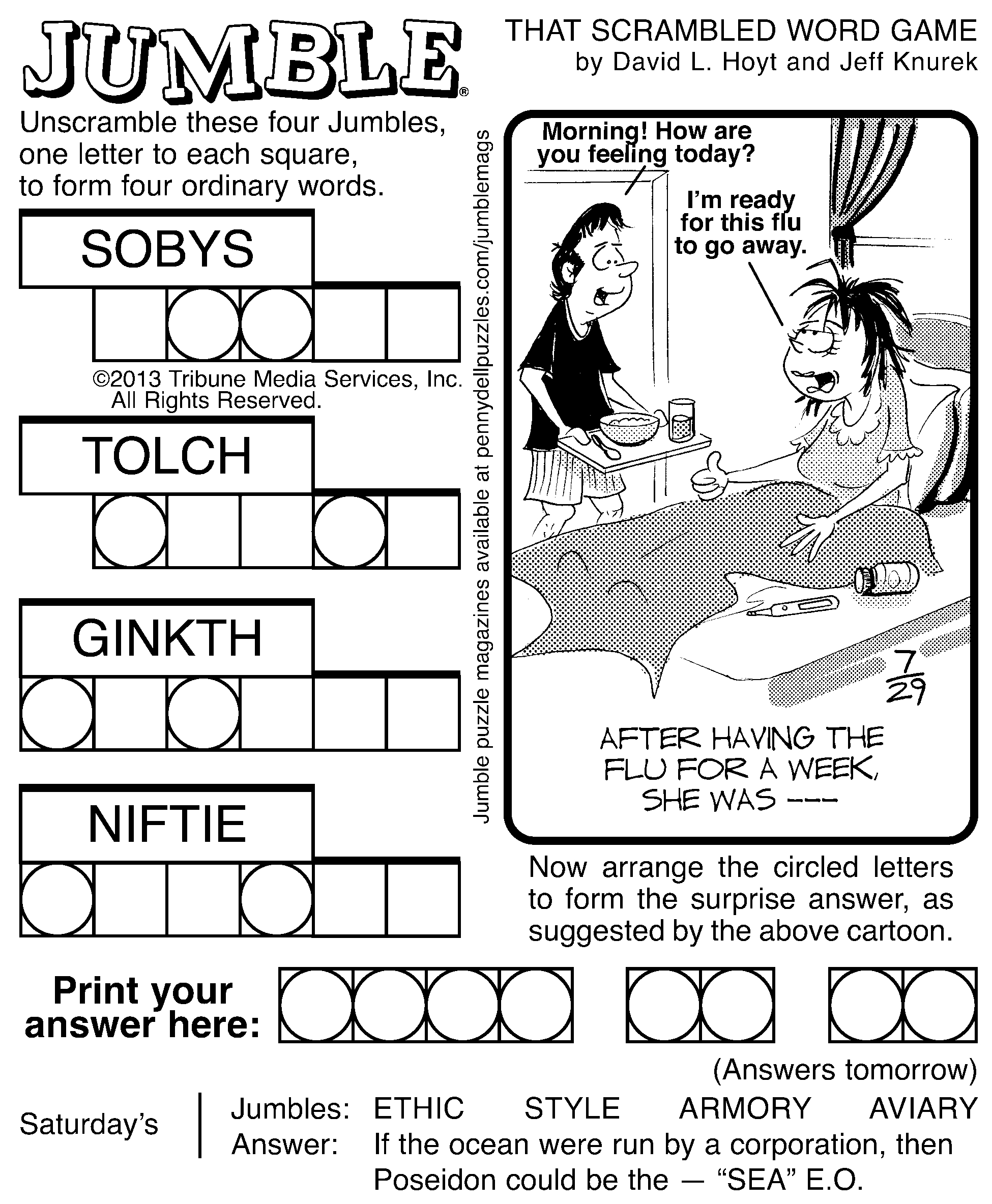 Todays Jumble Printable Printable Word Searches