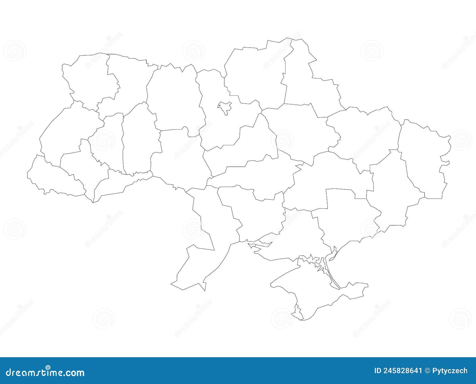 Ukraine Map Administrative Divisions Separates Regions With Names Of 