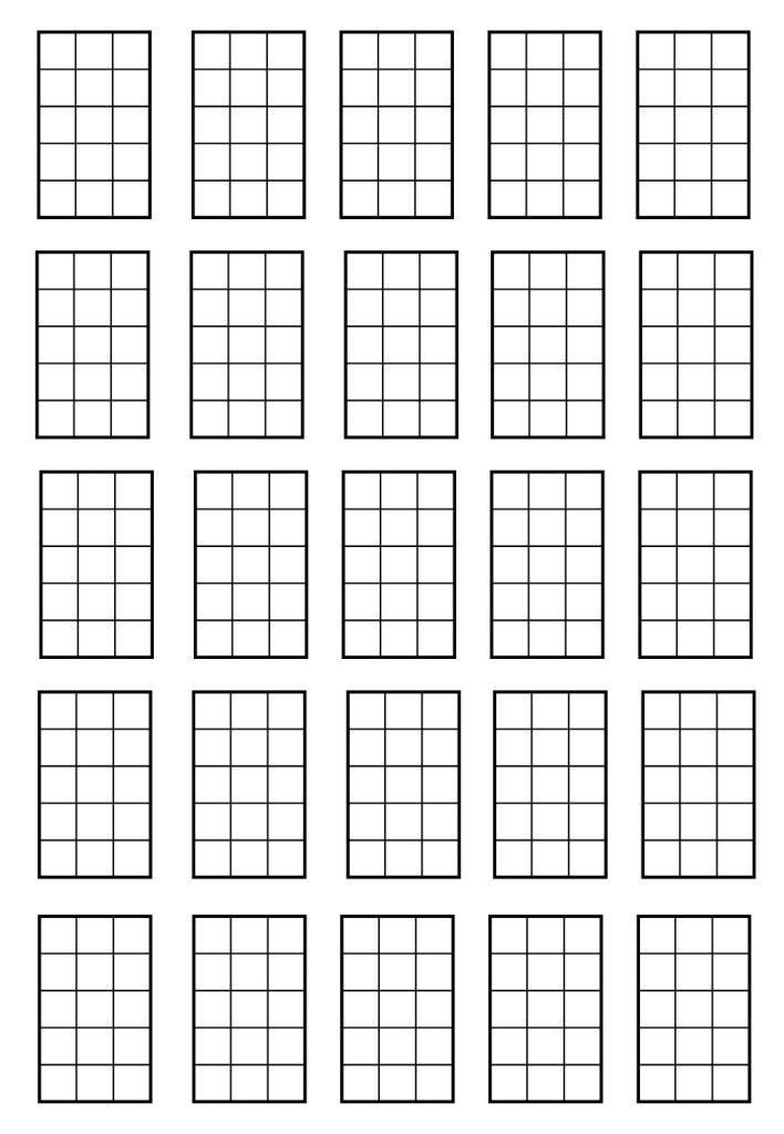 Ukulele Chord Diagram Blank